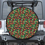 Cute Vegan Pattern Print Leather Spare Tire Cover