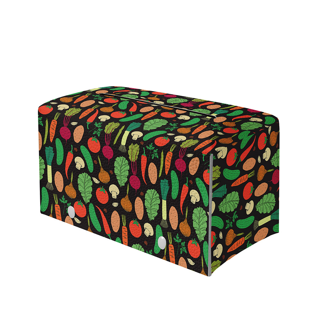 Cute Vegan Pattern Print Leather Tissue Box Cover