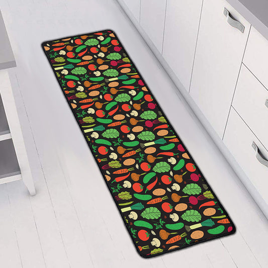 Cute Vegan Pattern Print Long Kitchen Mat