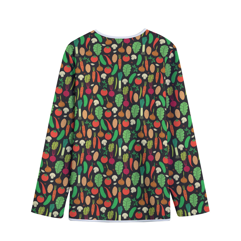 Cute Vegan Pattern Print Long Sleeve Short Coat