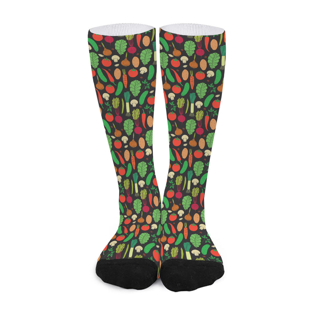 Cute Vegan Pattern Print Long Socks