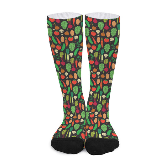 Cute Vegan Pattern Print Long Socks
