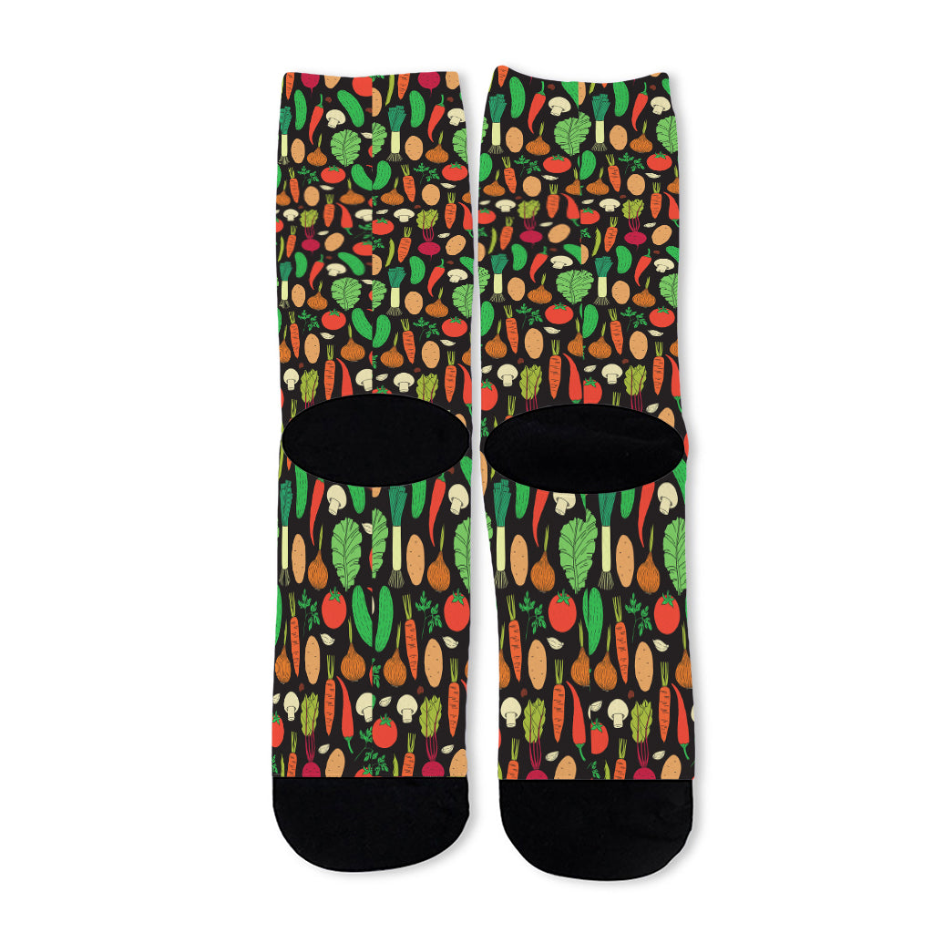 Cute Vegan Pattern Print Long Socks