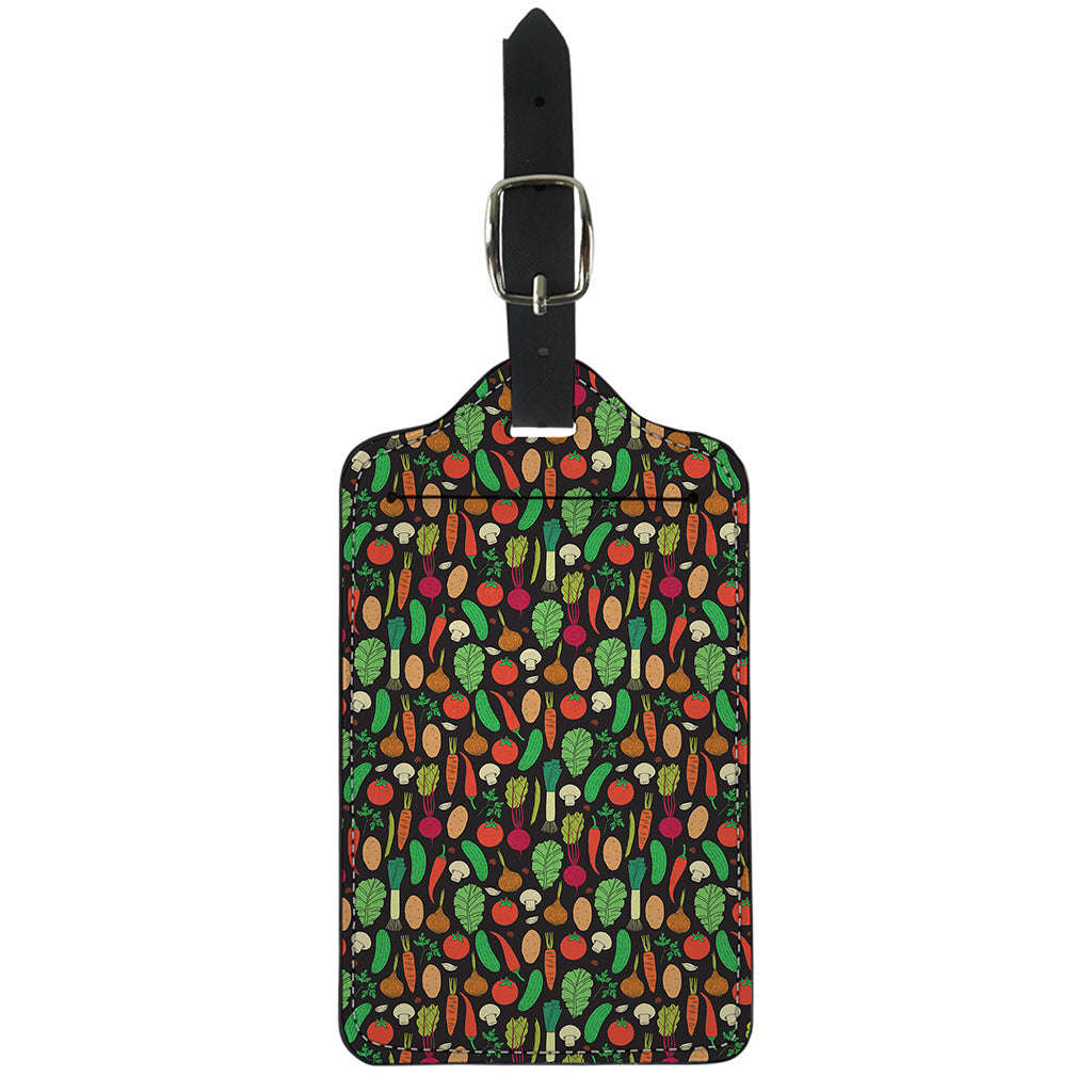 Cute Vegan Pattern Print Luggage Tag