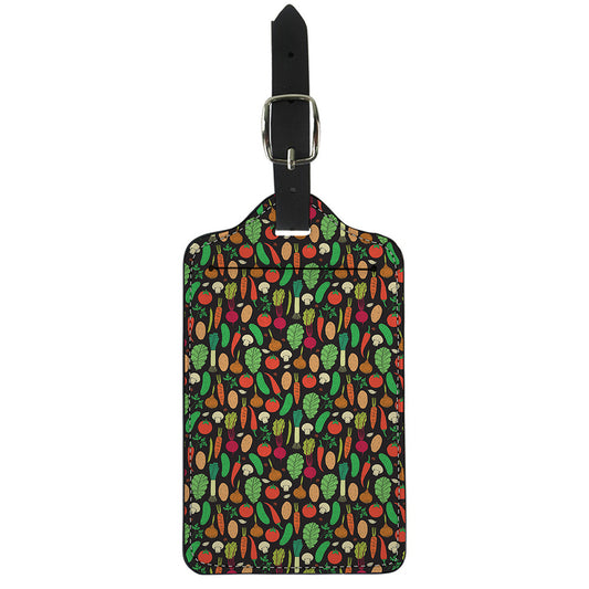 Cute Vegan Pattern Print Luggage Tag