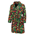 Cute Vegan Pattern Print Men's Bathrobe