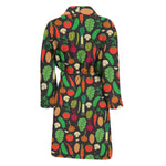 Cute Vegan Pattern Print Men's Bathrobe