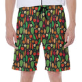 Cute Vegan Pattern Print Men's Beach Shorts