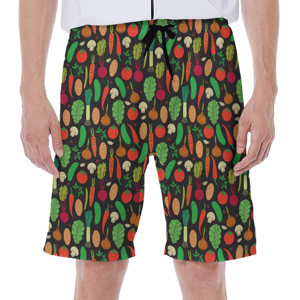 Cute Vegan Pattern Print Men's Beach Shorts