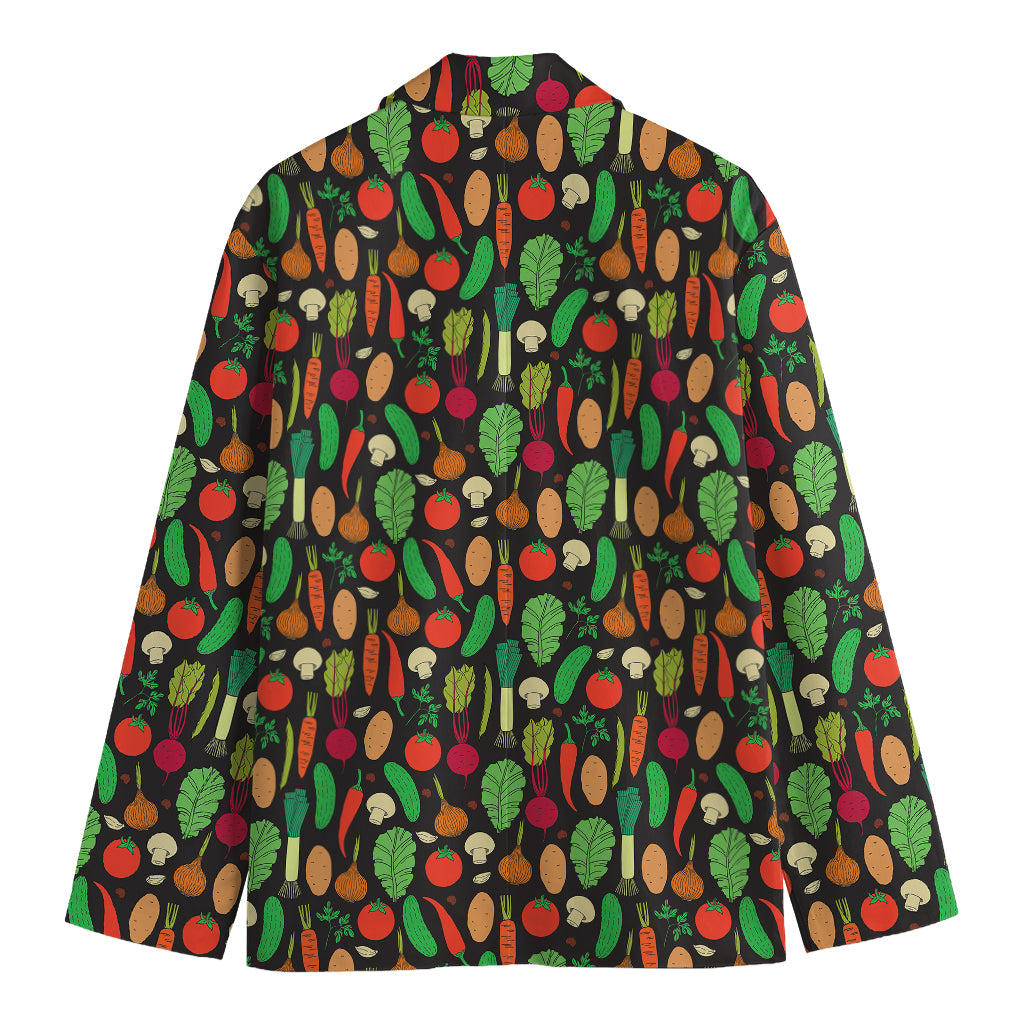 Cute Vegan Pattern Print Men's Blazer