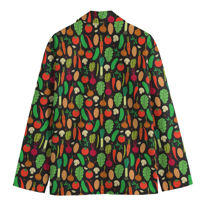 Cute Vegan Pattern Print Men's Blazer