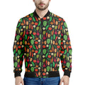 Cute Vegan Pattern Print Men's Bomber Jacket