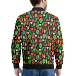 Cute Vegan Pattern Print Men's Bomber Jacket