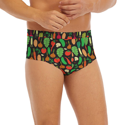 Cute Vegan Pattern Print Men's Briefs