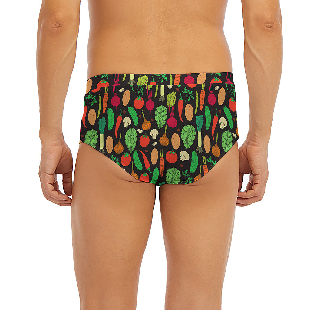 Cute Vegan Pattern Print Men's Briefs