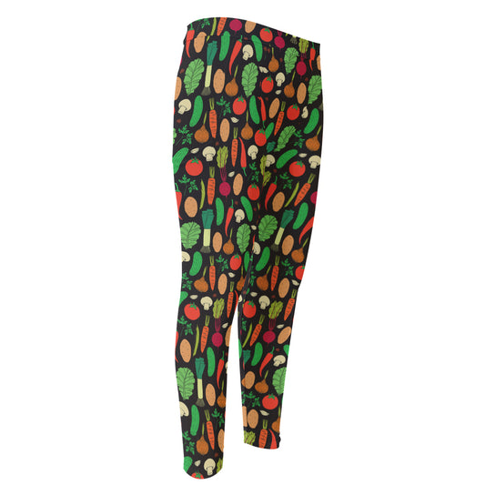 Cute Vegan Pattern Print Men's Compression Pants