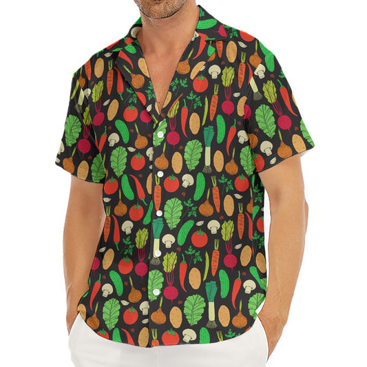 Cute Vegan Pattern Print Men's Deep V-Neck Shirt