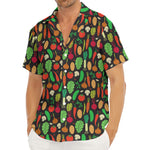 Cute Vegan Pattern Print Men's Deep V-Neck Shirt