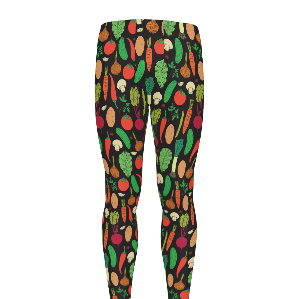 Cute Vegan Pattern Print Men's leggings
