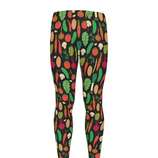 Cute Vegan Pattern Print Men's leggings