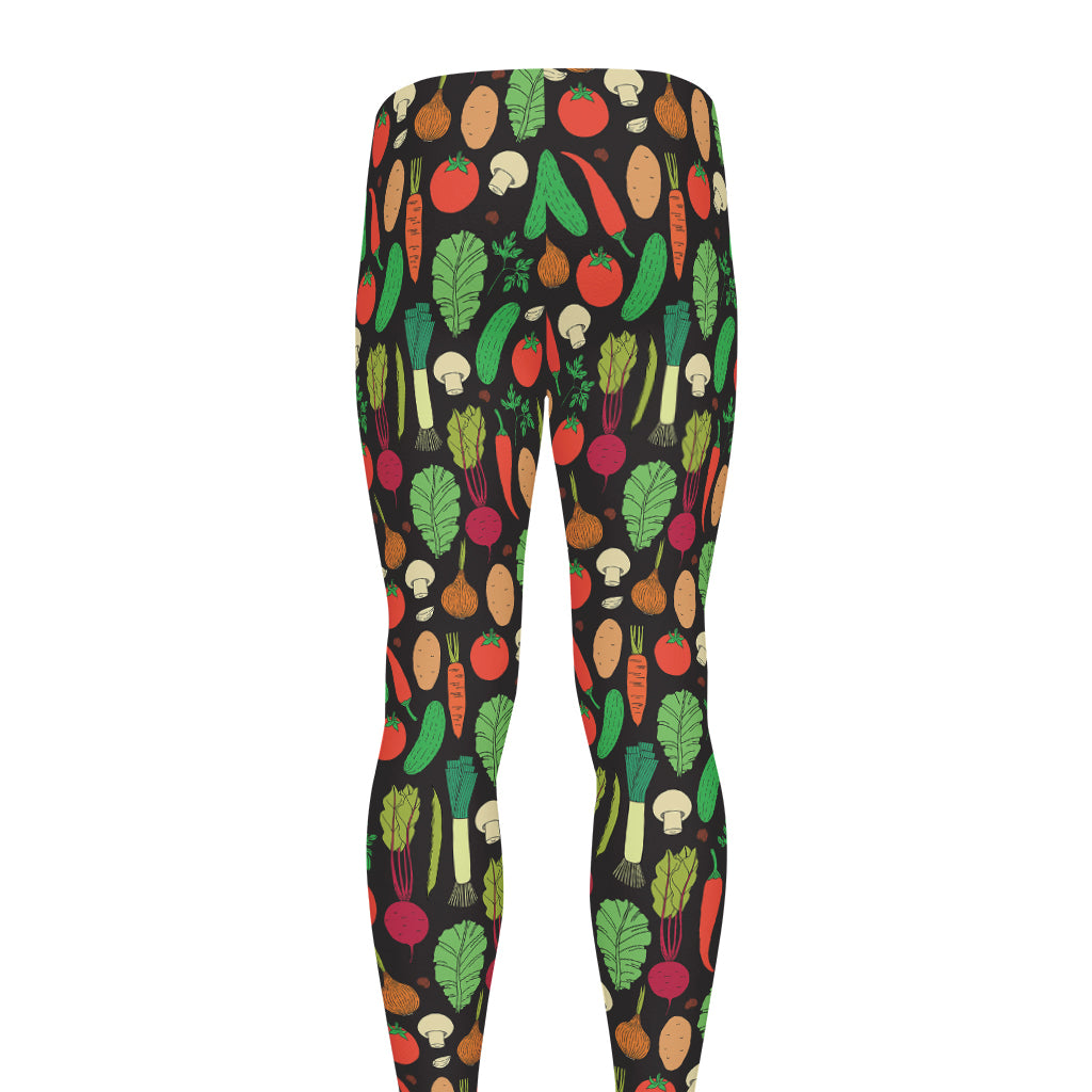 Cute Vegan Pattern Print Men's leggings