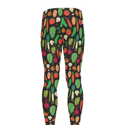 Cute Vegan Pattern Print Men's leggings