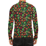 Cute Vegan Pattern Print Men's Long Sleeve Rash Guard