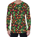 Cute Vegan Pattern Print Men's Long Sleeve T-Shirt