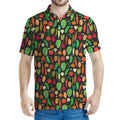 Cute Vegan Pattern Print Men's Polo Shirt