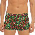Cute Vegan Pattern Print Men's Short Boxer Briefs