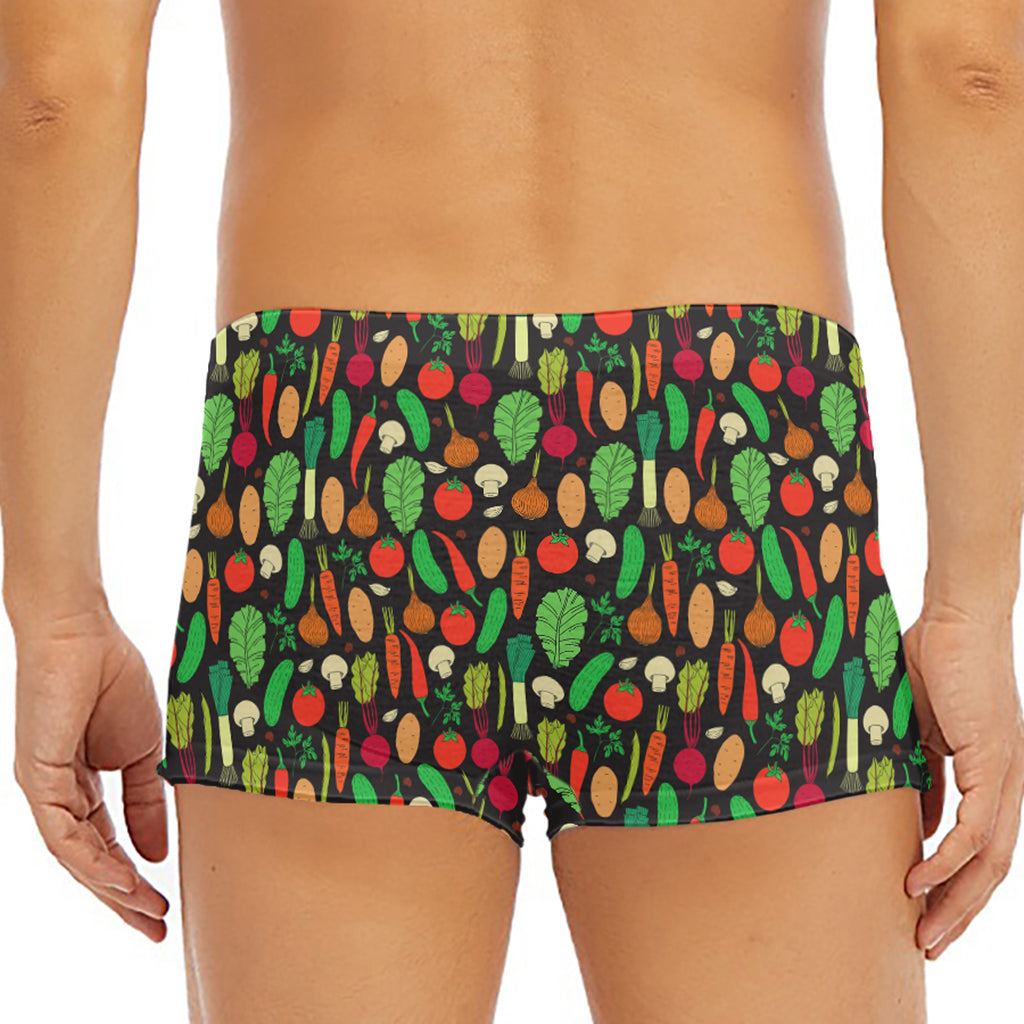 Cute Vegan Pattern Print Men's Short Boxer Briefs