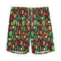 Cute Vegan Pattern Print Men's Athletic Shorts