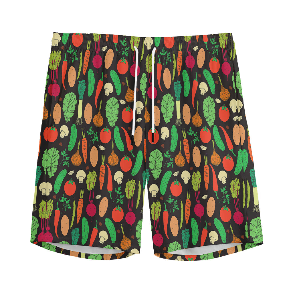 Cute Vegan Pattern Print Men's Sports Shorts