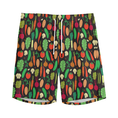 Cute Vegan Pattern Print Men's Sports Shorts