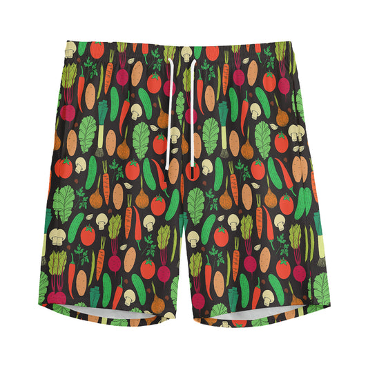 Cute Vegan Pattern Print Men's Sports Shorts