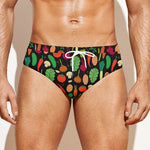 Cute Vegan Pattern Print Men's Swim Briefs