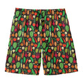 Cute Vegan Pattern Print Men's Swim Trunks