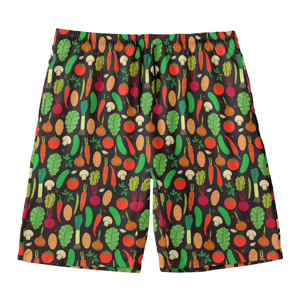 Cute Vegan Pattern Print Men's Swim Trunks
