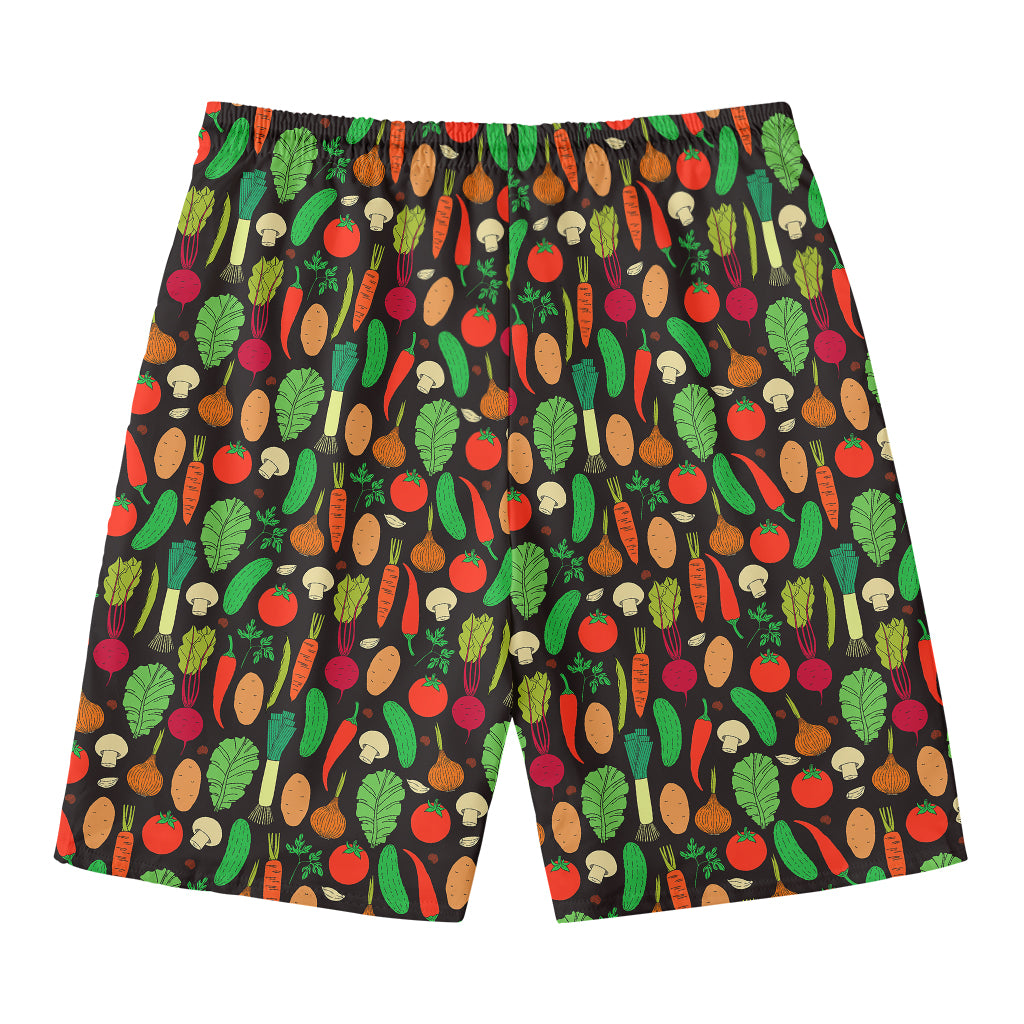 Cute Vegan Pattern Print Men's Swim Trunks