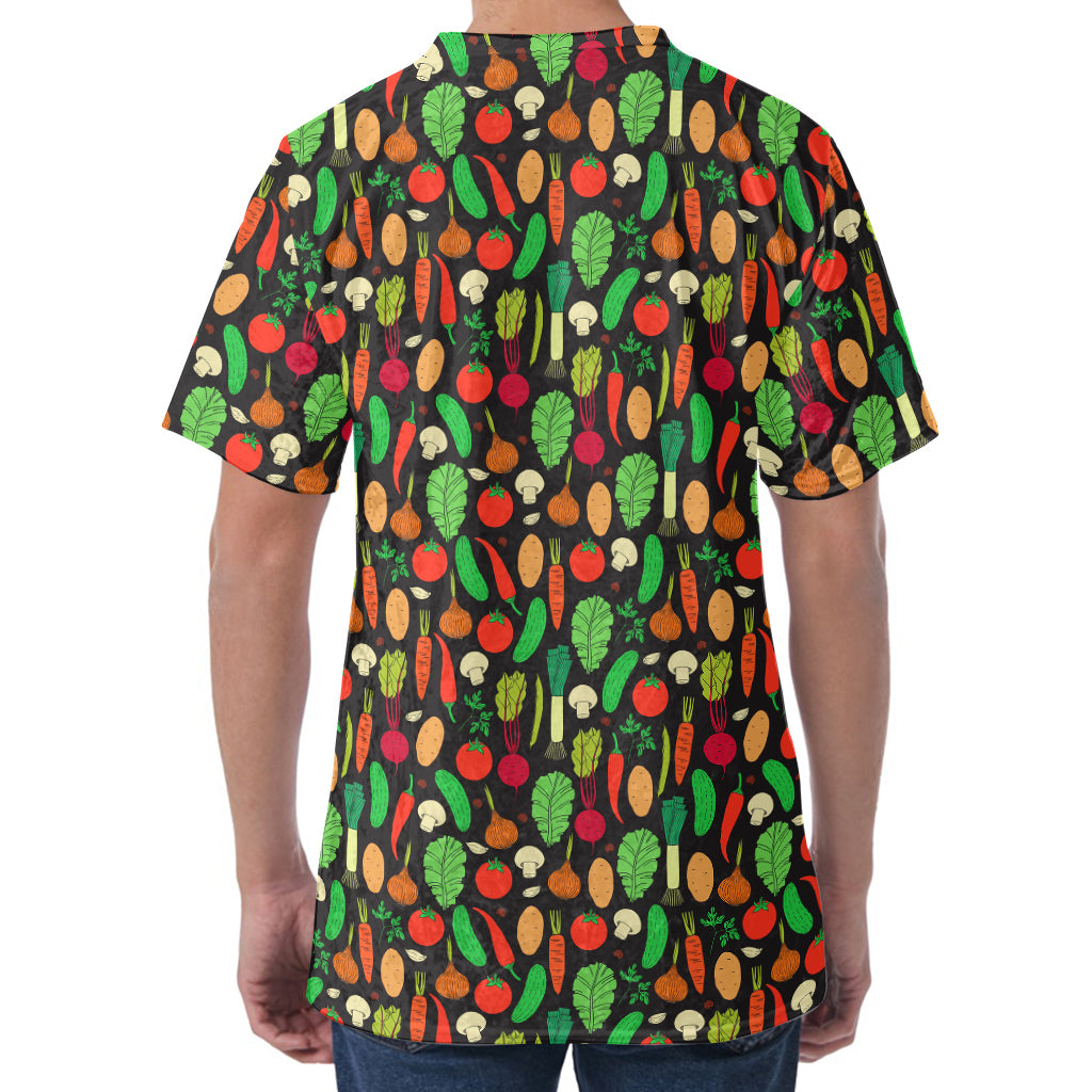 Cute Vegan Pattern Print Men's Velvet T-Shirt