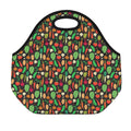 Cute Vegan Pattern Print Neoprene Lunch Bag