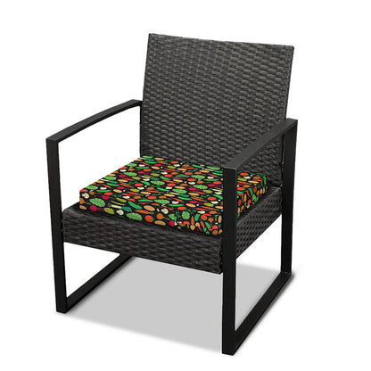 Cute Vegan Pattern Print Outdoor Seat Cushion Cover