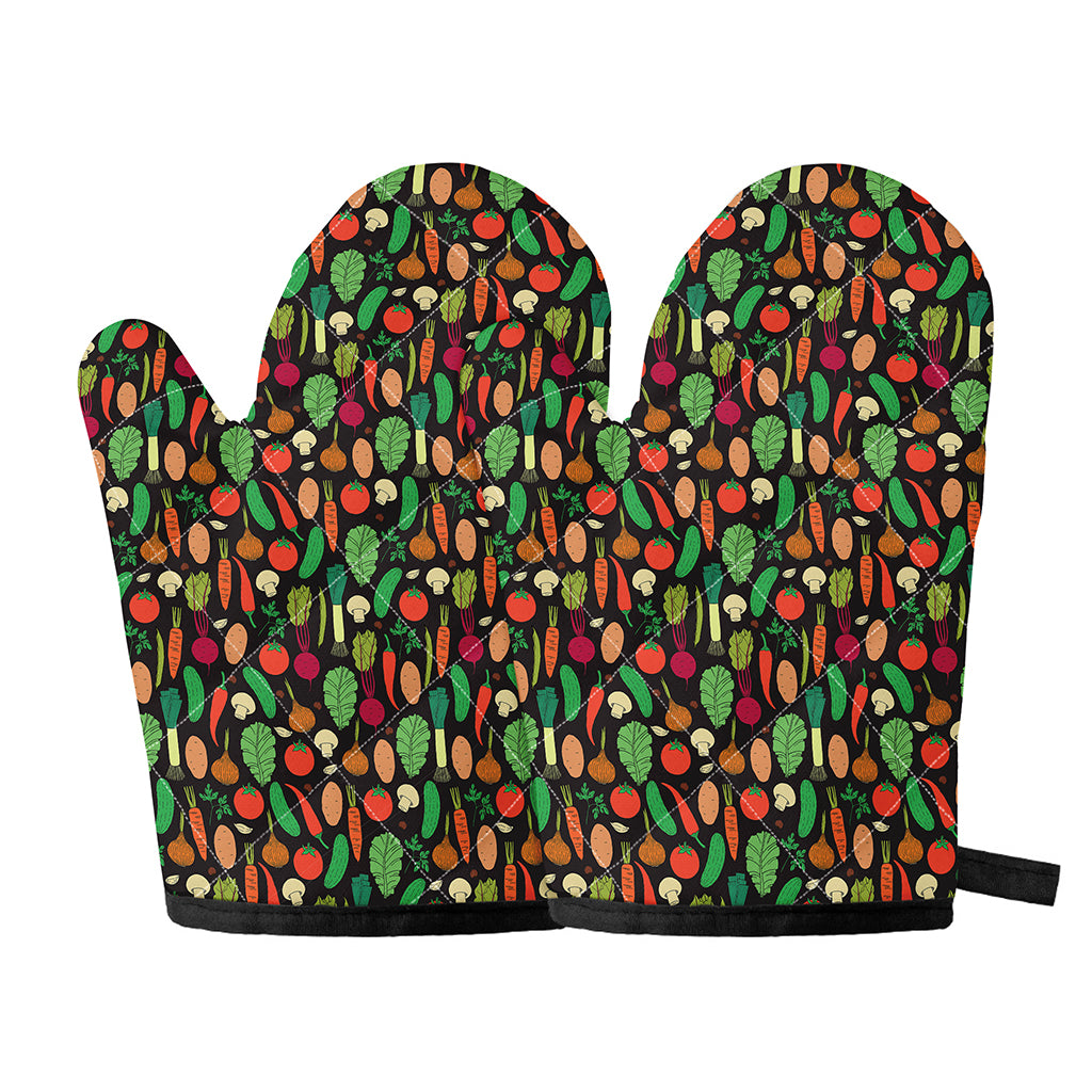Cute Vegan Pattern Print Oven Mitts