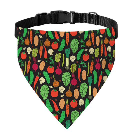 Cute Vegan Pattern Print Over The Collar Dog Bandana