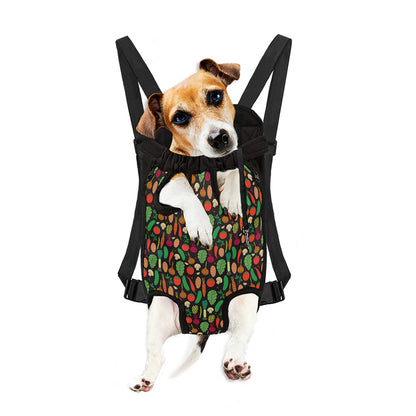 Cute Vegan Pattern Print Pet Carrier Backpack