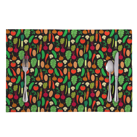 Cute Vegan Pattern Print Placemat