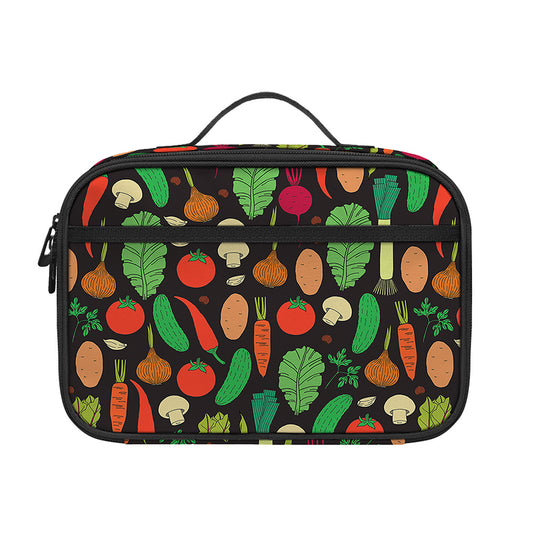 Cute Vegan Pattern Print Portable Lunch Bag