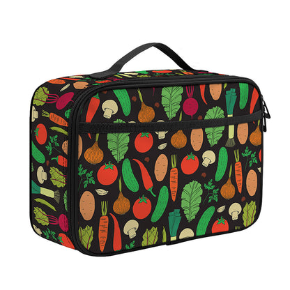 Cute Vegan Pattern Print Portable Lunch Bag