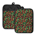 Cute Vegan Pattern Print Pot Holders With Pocket