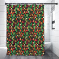 Cute Vegan Pattern Print Premium Shower Curtain